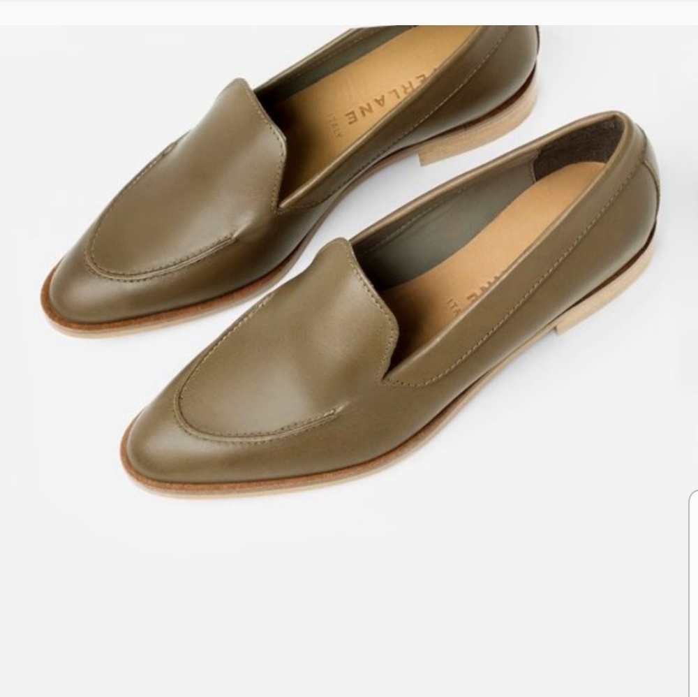 Everlane the Modern Loafer in Olive / leather